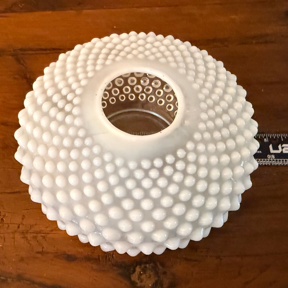 Hobnail milk glass vase bowl